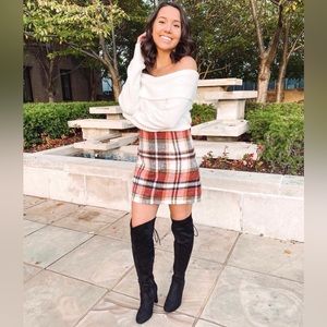 Off-the-shoulder ivory sweater